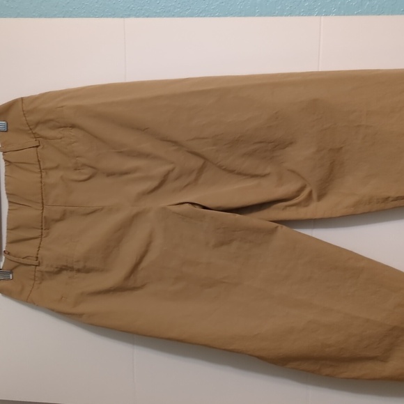 Anthropologie X Exquise Barell Leg Chino Tan High-Waisted Chic Trousers Sz M - Picture 9 of 12